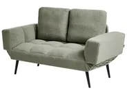 Sofa Bed 2 Seater BREKKE Boucle Green_1068013