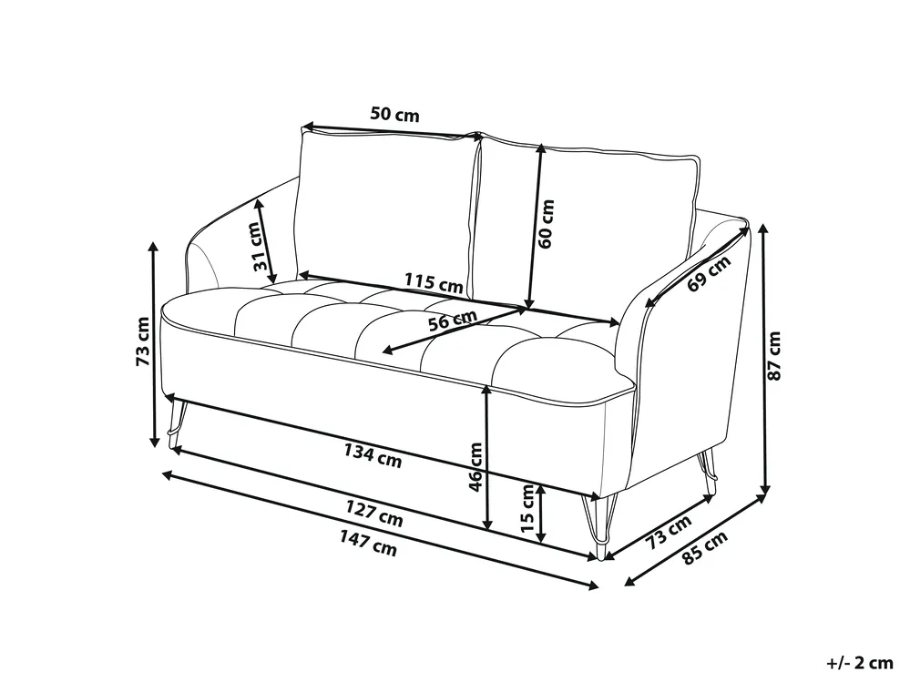 Soffa 2-sits HOBRO Vinröd_943781