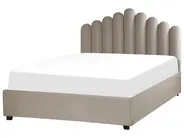 Säng med förvaring VINCENNES Sammet Taupe 160 x 200 cm_837311