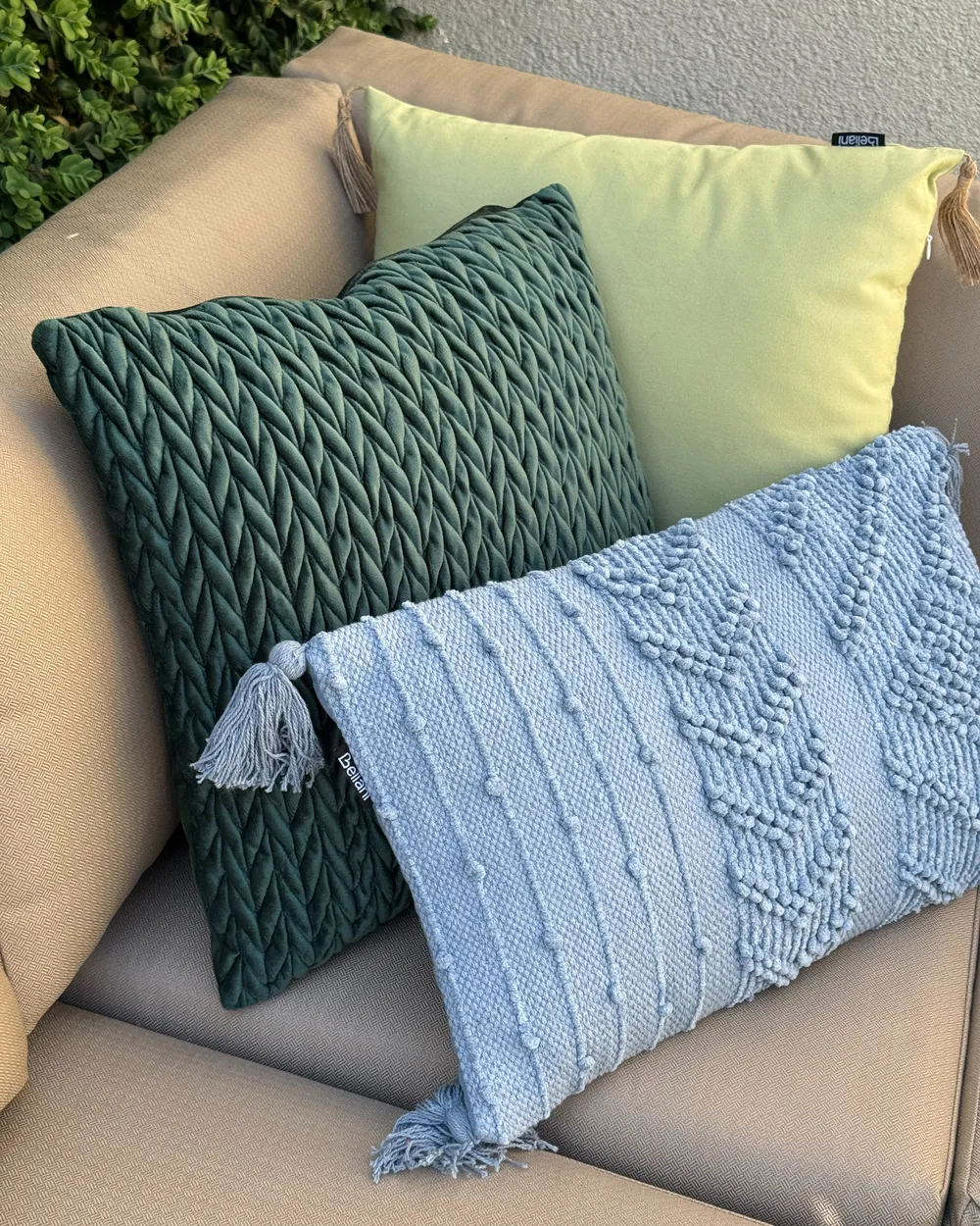 Set of 2 Decorative Cushions ECLIPTA 45 x 45 cm Green Solid_983732