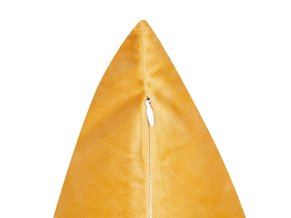 Koristetyynysetti 2 kpl MARULA 45 x 45 cm Sametti Sinapinkeltainen Eläinkuvio_854622