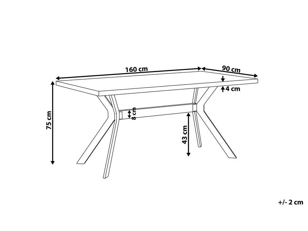 Matbord BENSON Grå betongeffekt 160 cm 90 cm_756511