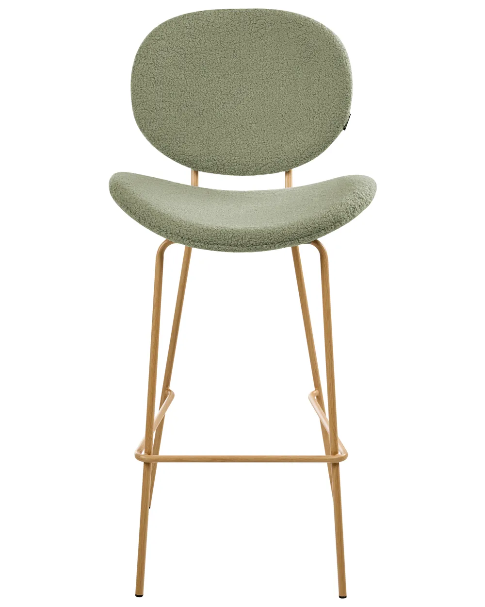 Set of 2 Bar Chairs LUANA Boucle Light Green_1026960