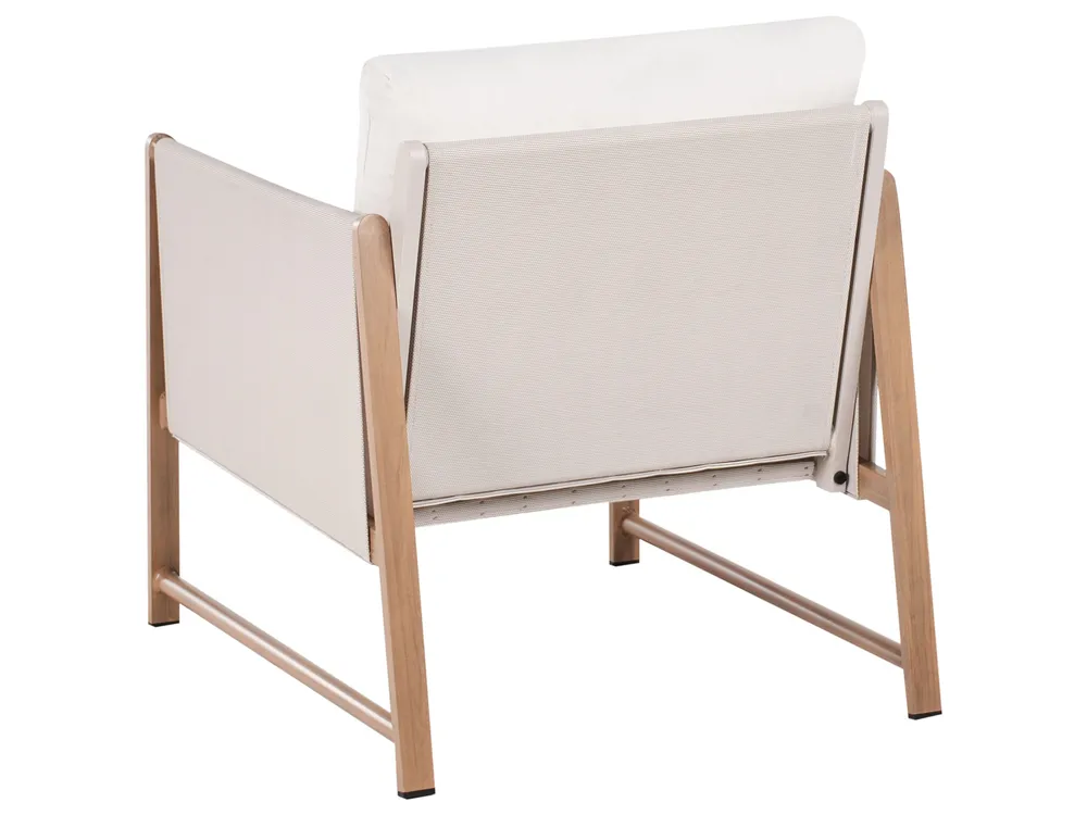 Garden Lounge Set with Table and Ottoman 5 Seater NOLA Metal Light Beige_998400