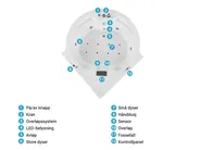 Hjørneboblebad med LED MILANO 181 x 150 cm Med innebygd Bluetooth-høyttaler Hvit_810835