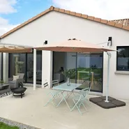 Cantilever Parasol 300 cm SAVONA Dark Beige_738804