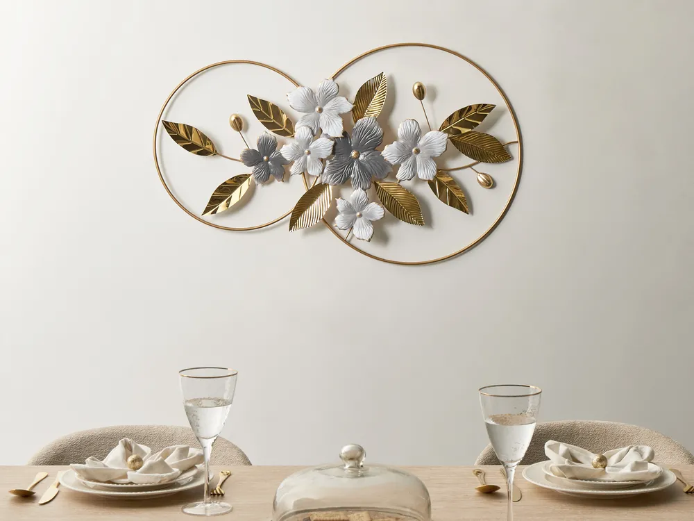 Wall Decor Leaf DYSPROSIUM Metal 61 cm Gold