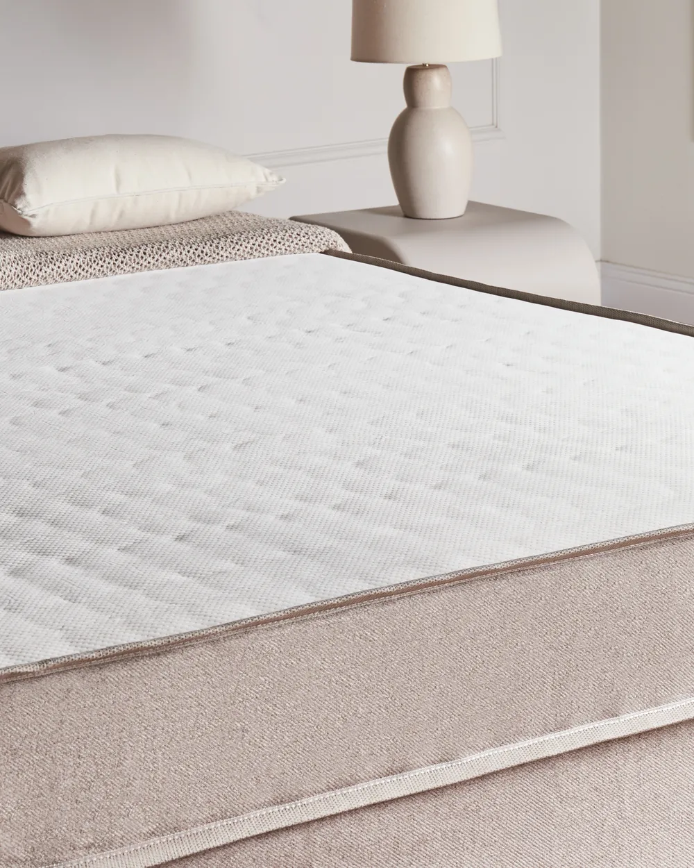 Divan Bed without Headboard Fabric COUNTESS 160 x 200 cm (EU King Size) Beige_978628