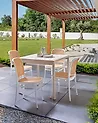 Puutarhatuolisetti 4 kpl PLOSE Valkoinen/beige