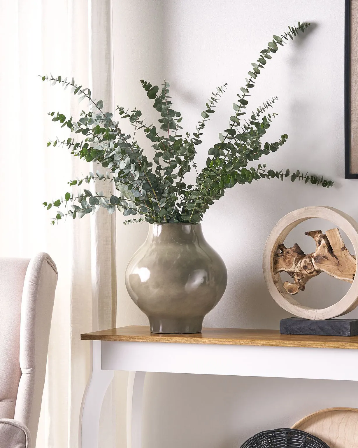 Flower Vase MAGAN 31 cm Ceramic Taupe_847843