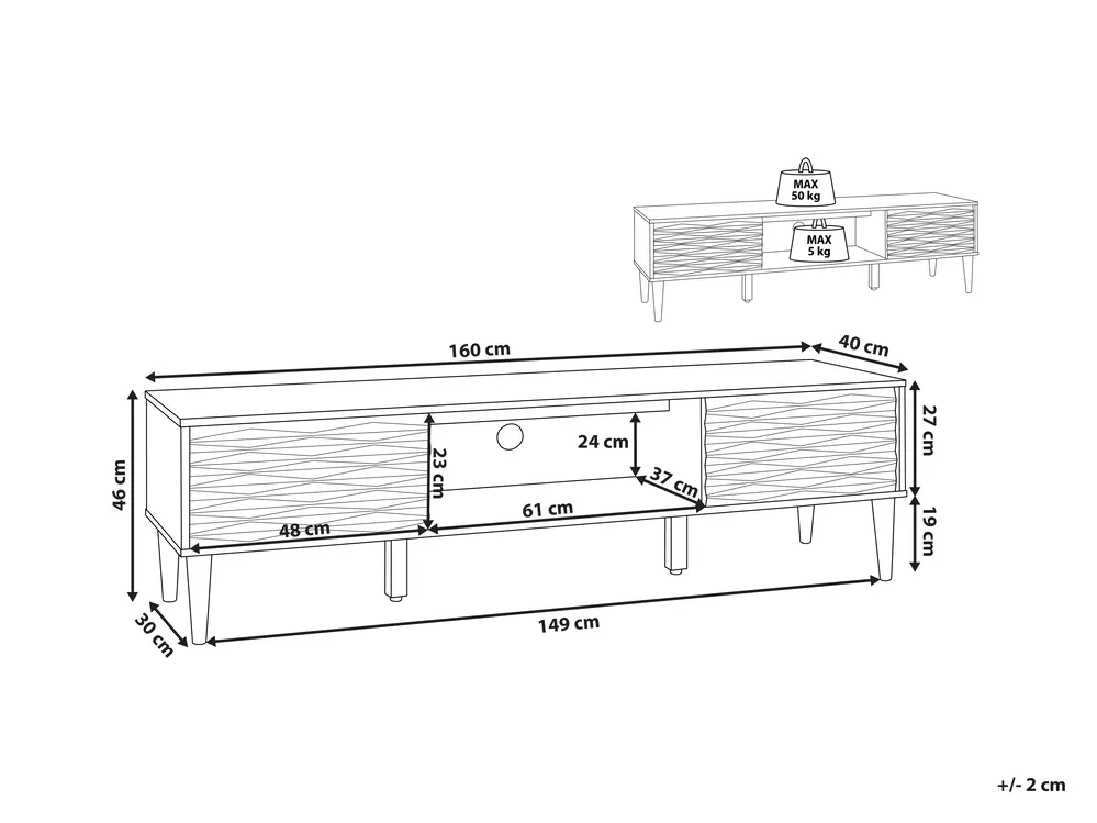 TV Stand KAYAN Dark Brown_816468