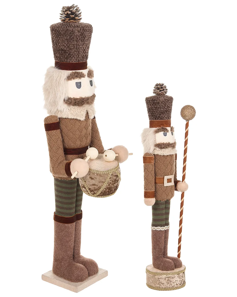 Set of 2 Figurines KOLARI 68/91 cm Nutcracker Brown