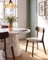 Set of 2 Dining Chairs HOLLY Wood Dark Brown/ Off-White