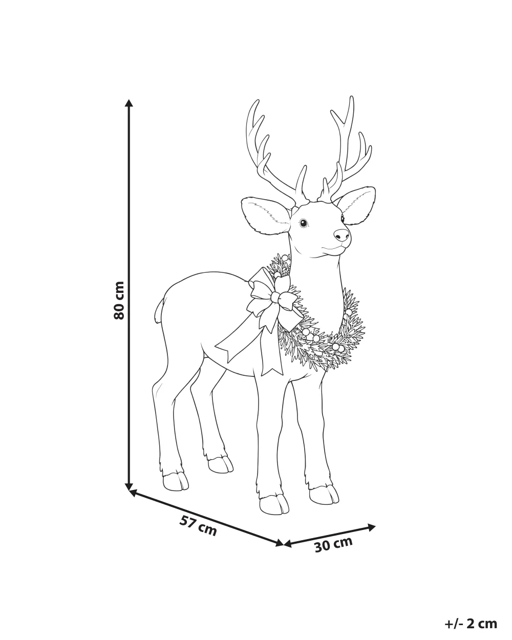 Joulukoriste KALAJOKI 80 cm Poro Ruskea_1172444