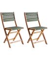 Set of 2 Garden Chairs PROSSEDI Folding Acacia Wood Green