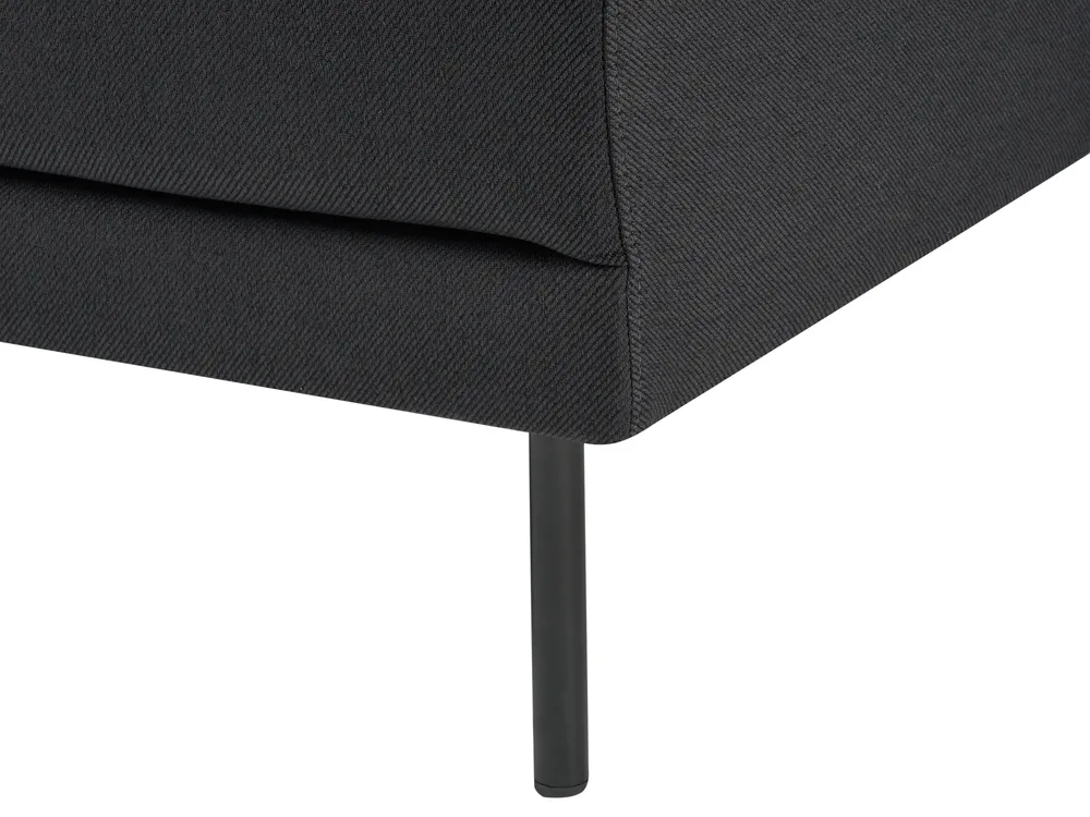 Corner Sofa 2 Seater BREDA Fabric Black Left Hand_946121