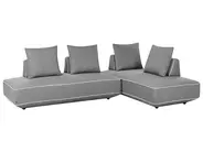 Chaise Longue SEILLANS Fabric Grey_1004486