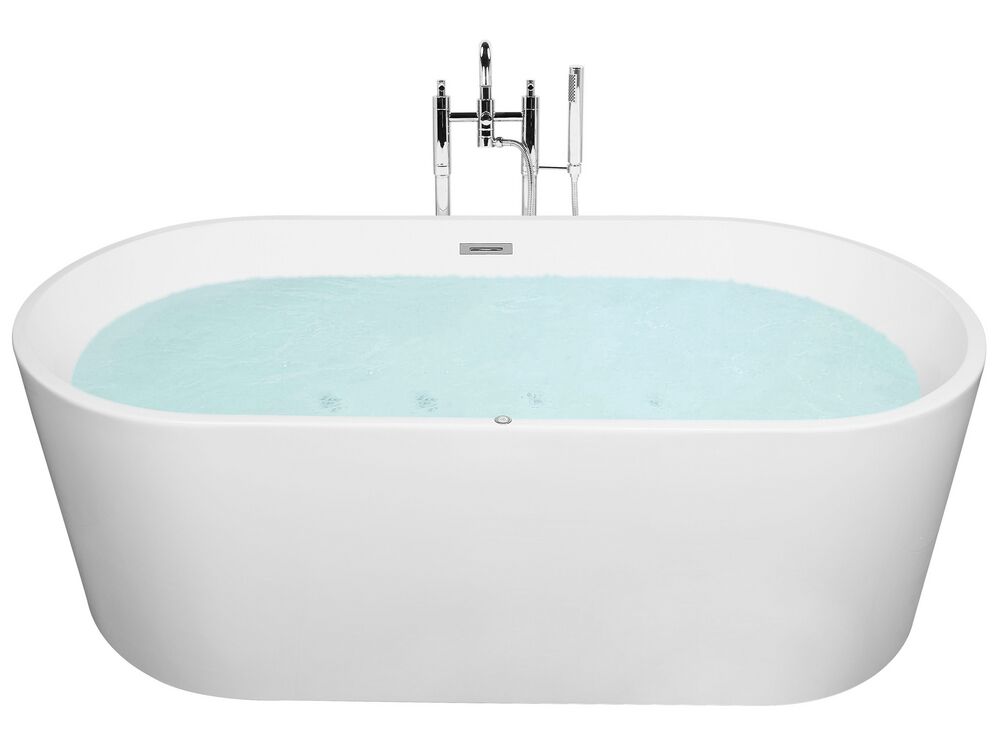 Frittstående boblebad med LED HAVANA 170 x 80 cm Hvit