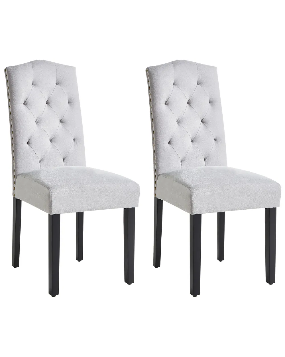 Set of 2 Dining Chairs SHIRLEY Fabric Grey