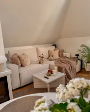 Sofa Bed 3 Seater KARILA with Storage Fabric Light Beige Left Hand_948482