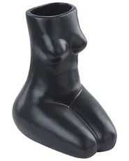 Flower Vase PYRGOS 22 cm Ceramic Black_845103