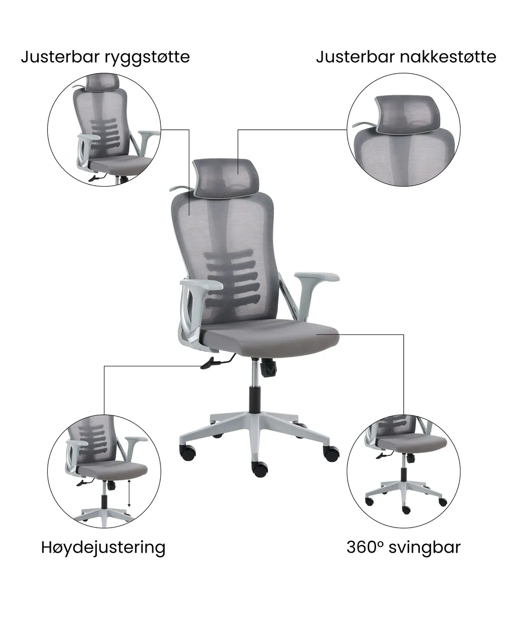 Kontorstol ERGONOX Grå_1071051