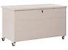 Oppbevaringsboks KYMI 136 cm 55 cm Metall med hjul Beige