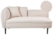 Left-Hand Chaise Longue CHEVANNES Boucle Light Beige_877208