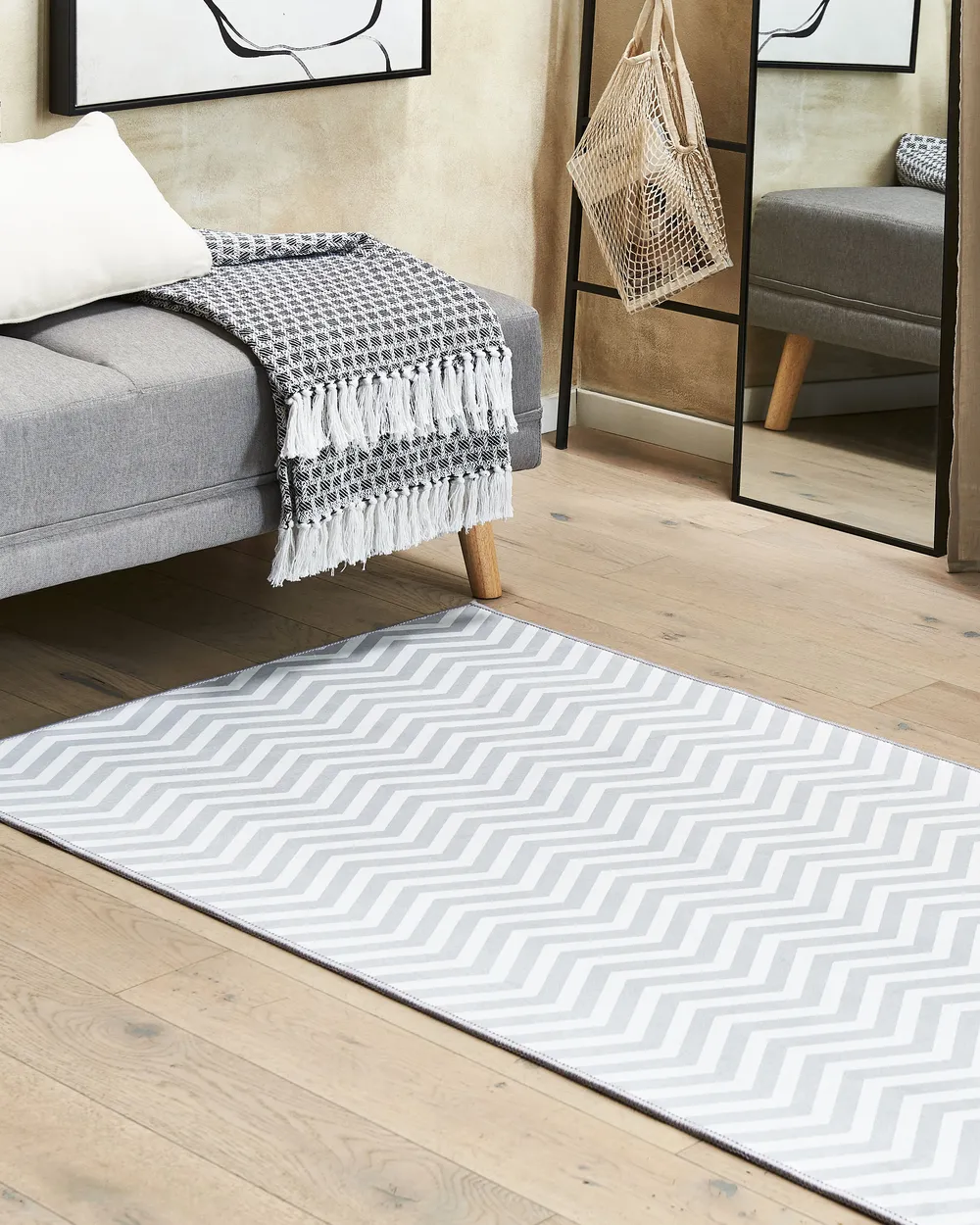 Rug SAIKHEDA White 80 x 200 cm