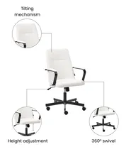 Office Chair CAROGA Boucle White_1059671