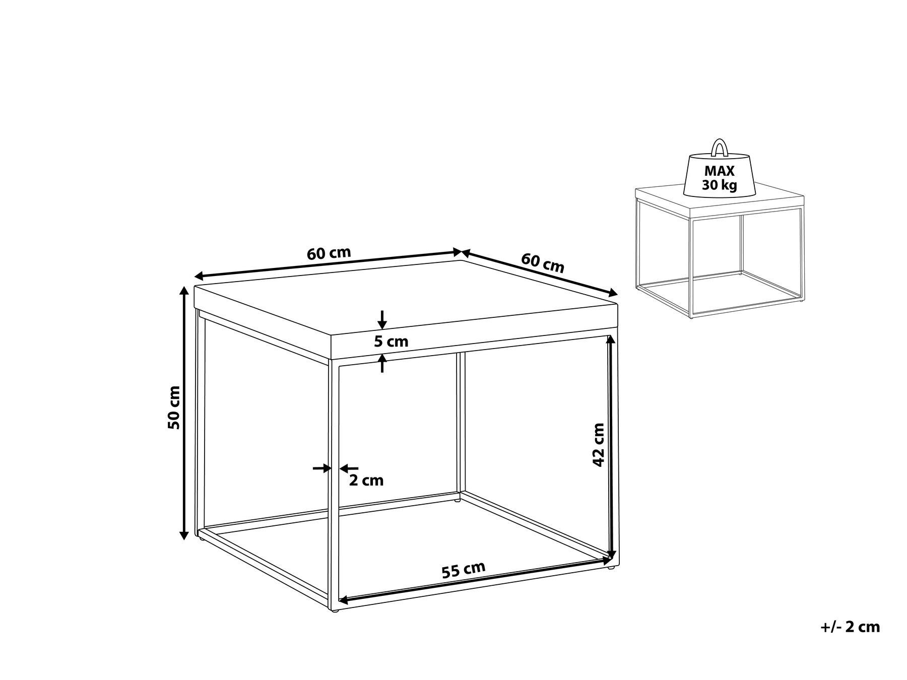 Side Table DELANO Dark Brown_815091