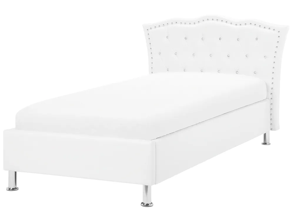 Ottoman Bed METZ Faux Leather White 90 x 200 cm (EU Single)_799457