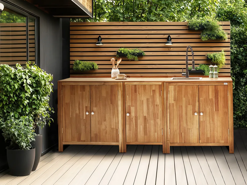 Outdoor Kitchen Cabinet VENOSA Brown Acacia Wood