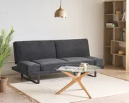 Sofa Bed 2 Seater YORK Chenille Black_1009247