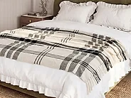 Blanket YUVALI Cotton 130 x 170 cm White_1187406