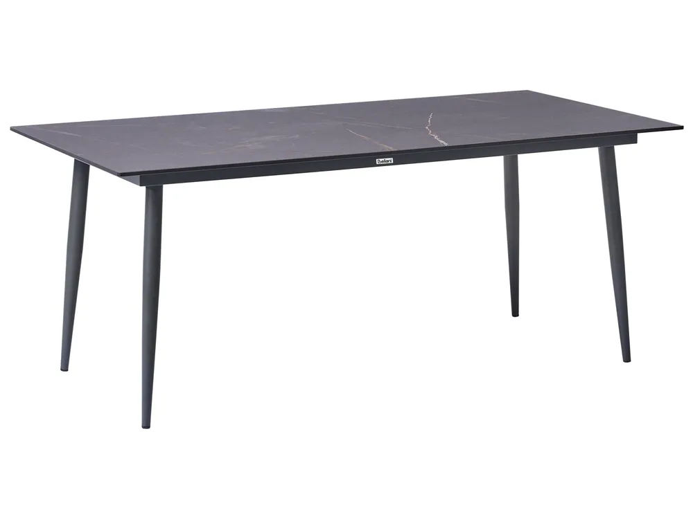 Garden Dining Table TOLENTINO 180 cm 90 cm Marble Effect Grey Marble