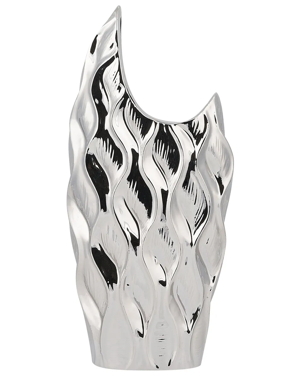 Decorative Vase HALUZA 35 cm Stoneware Silver
