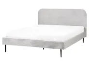 Bed Corduroy FLAYAT 160 x 200 cm (EU King Size) Light Grey_967840