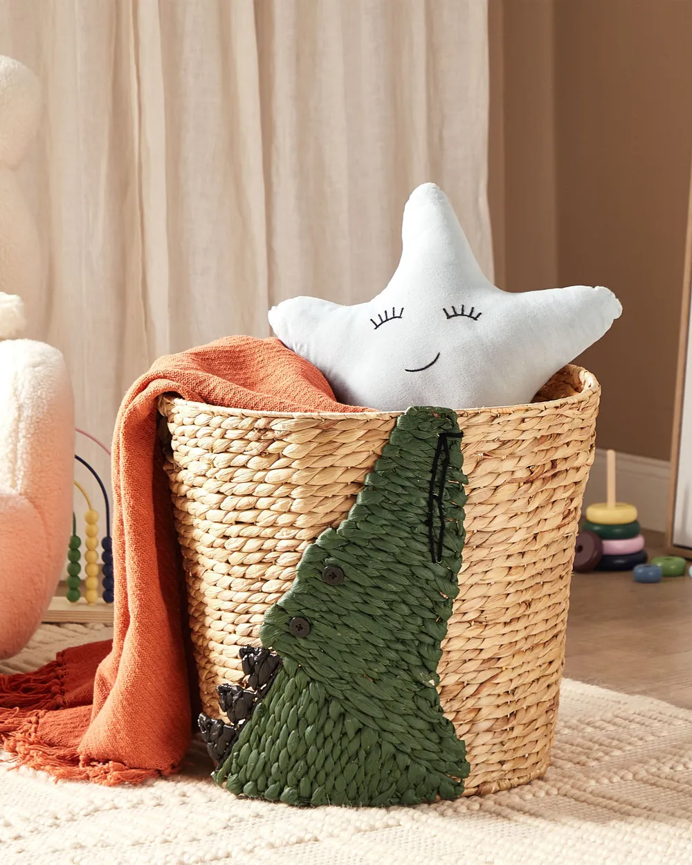 Kids Basket Crocodile LOXTON Wicker Natural