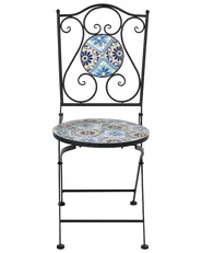 Set of 2 Garden Chairs AGGIUS Folding Metal Black_1021695