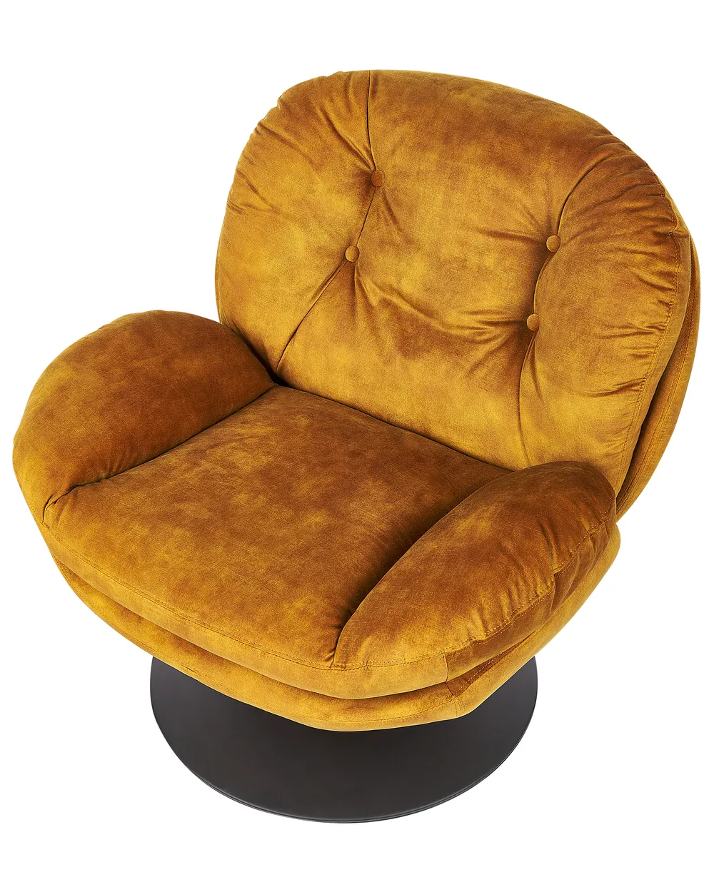 Swivel Armchair NOLVIK Velvet Mustard_923286