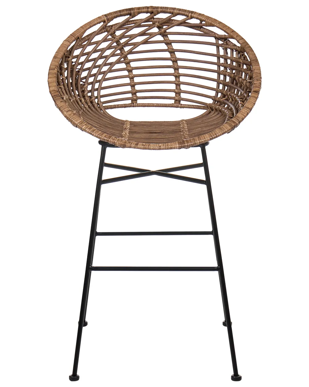 Set of 2 Bar Chairs WINDOM Rattan Brown_1072242