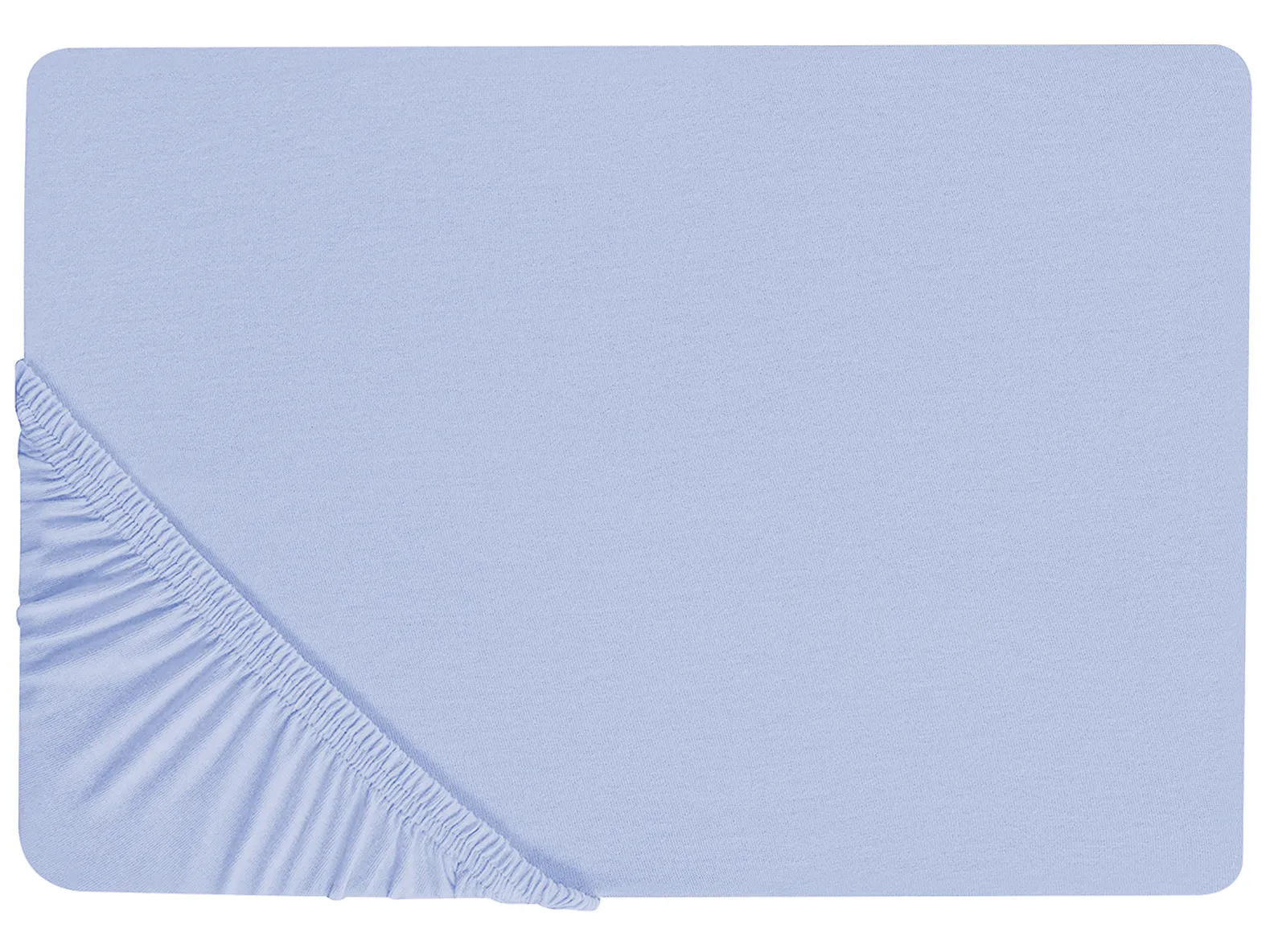 Fitted Sheet JANBU 180 x 200 cm Cotton Light Blue_845874