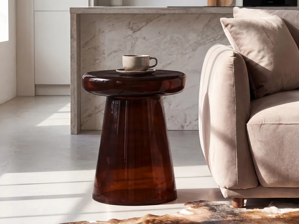 Side Table CALDERA Glass Dark Brown_1087587