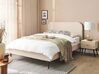 Bed Boucle FLAYAT 140 x 200 cm (EU Double) Light Beige