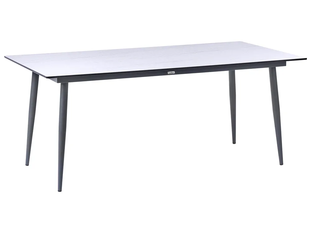 Garden Dining Table TOLENTINO 180 cm 90 cm Stone Effect Travertine Effect