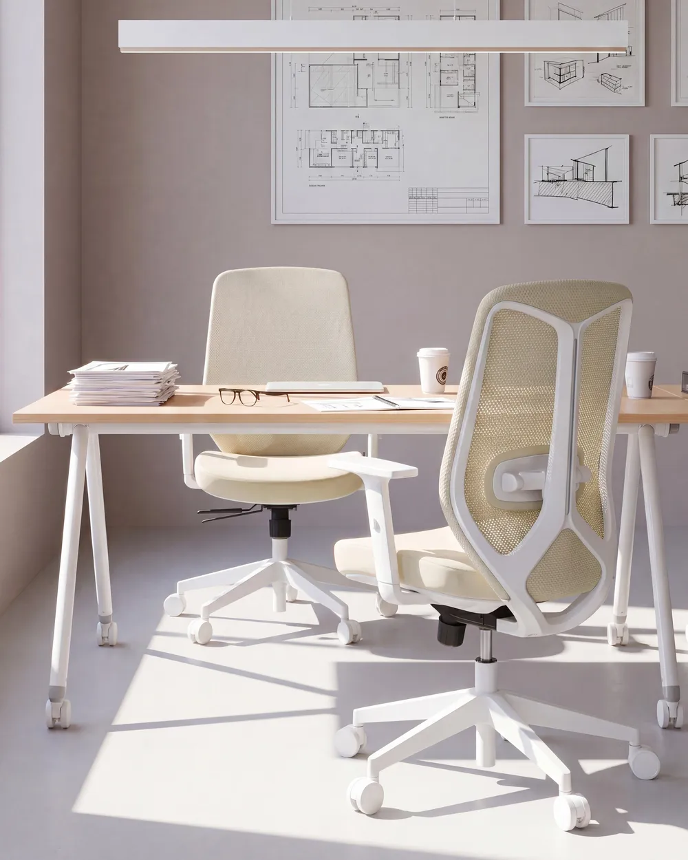 Office Chair ZELAR Fabric Beige_1095832