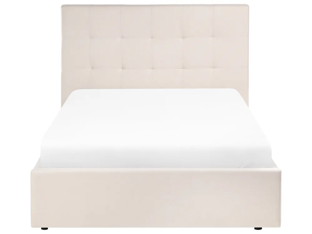 Ottoman Bed LORIENT Fabric Beige 120 x 200 cm (EU Small Double)_1062959