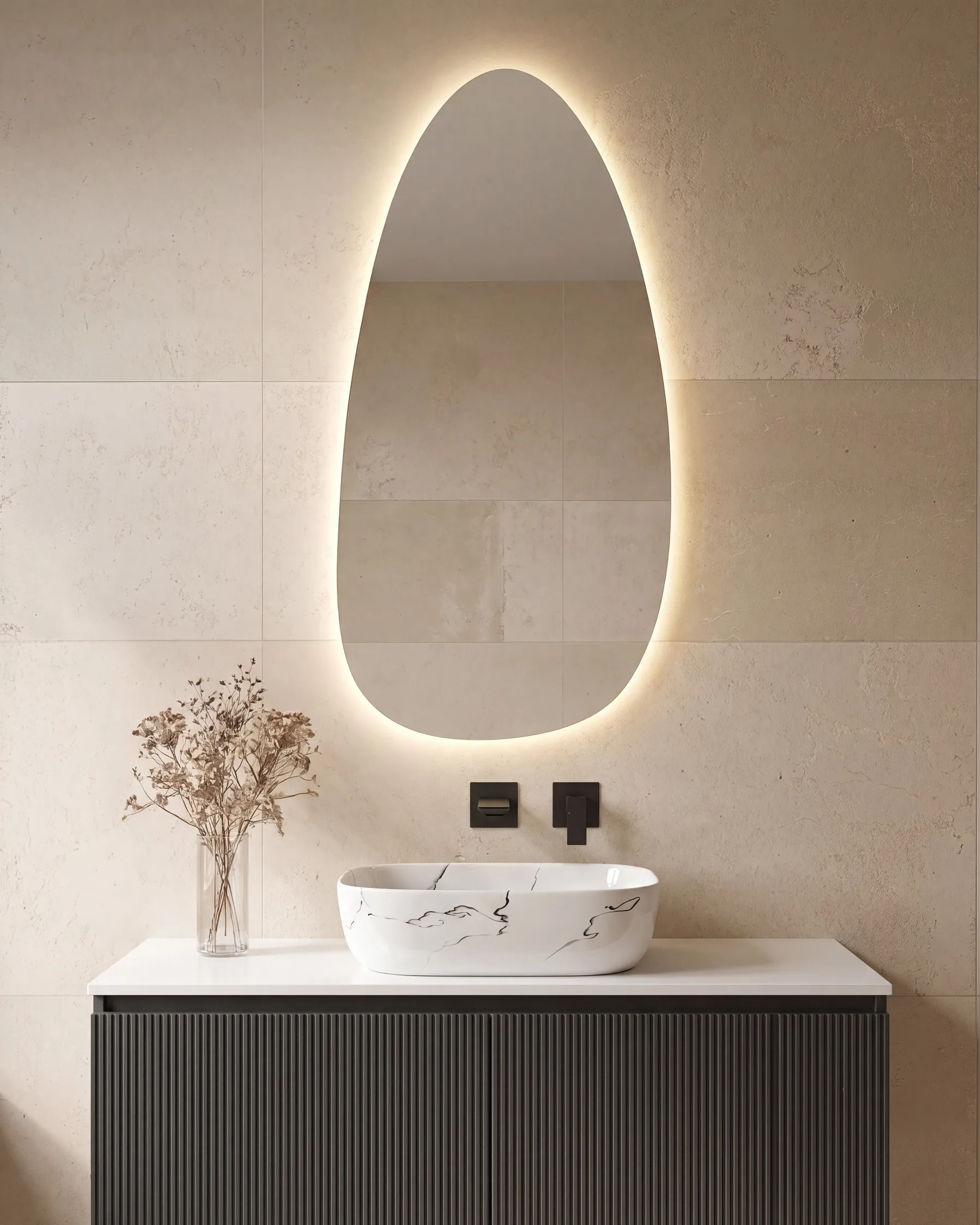 LED Bathroom Mirror ROYER 60 cm 130 cm Silver_1087835