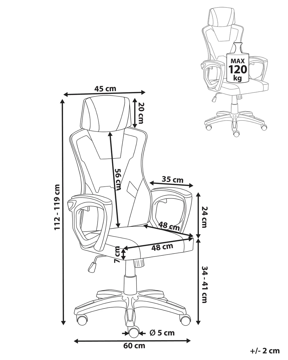 Kontorsstol IGNIS Konstläder Svart_1072883